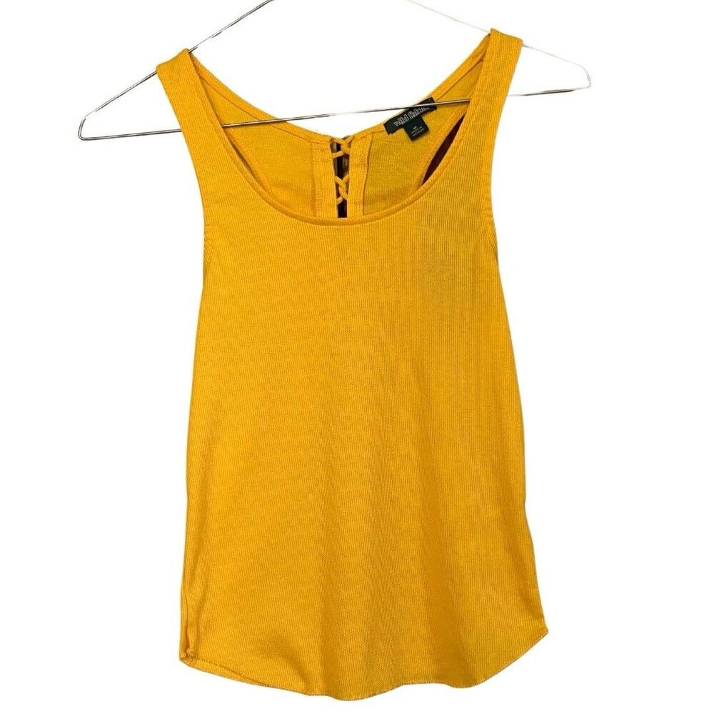 Wild Fable Junior’s Youth Fig Yellow Knit Tank Top Shirt Size Medium